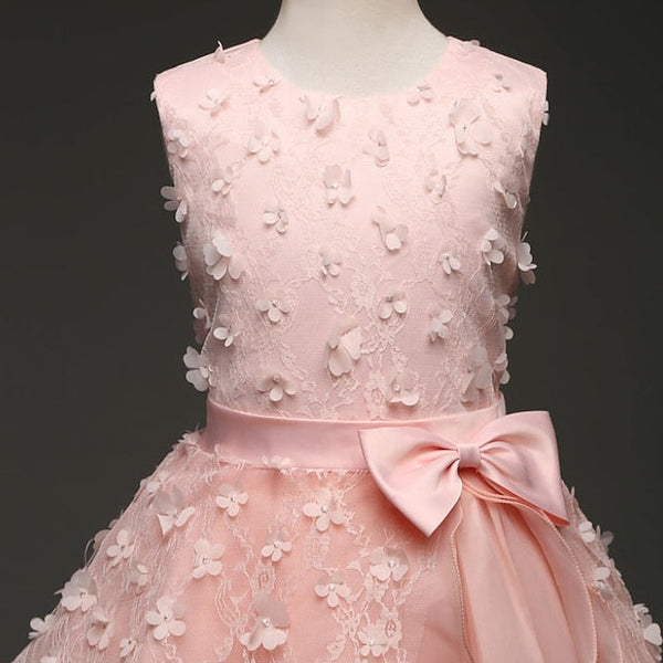 Girls' Flower Girl Solid Dress Colored Kids FashionChic