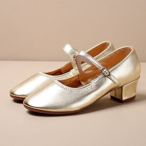 Dance Jane Low Women's Gold Mary with Shoes Heel Buckle FashionChic