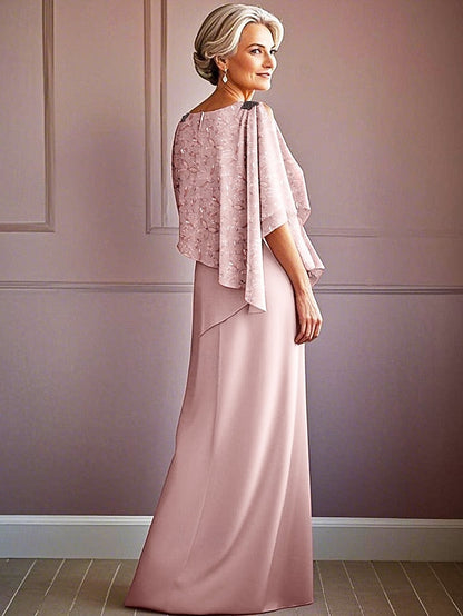 Lace Jewel A-Line of the Elegant Dress Tier Bride Vintage Mother FashionChic