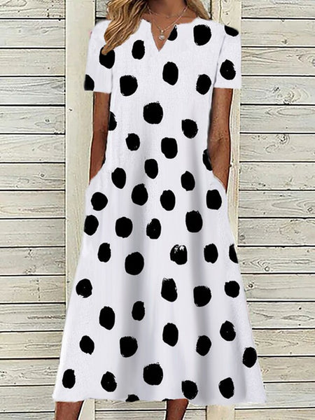 Women's Pink Dress Floral Graphic Print V Neck Midi Dress