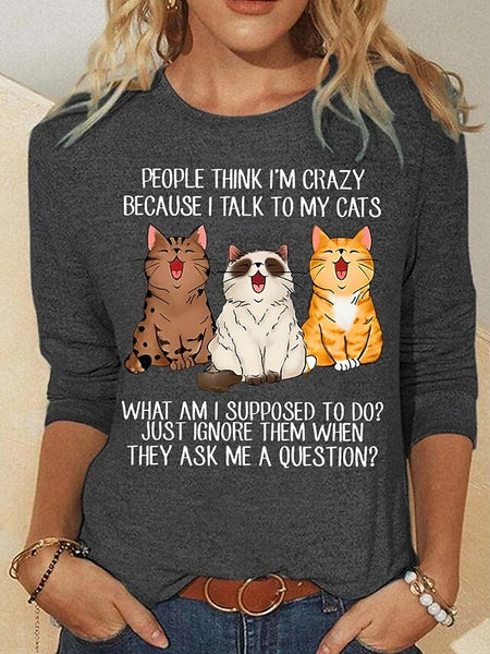 Christmas Women's T Shirt Graphic Animal Cat Vintage FashionChic