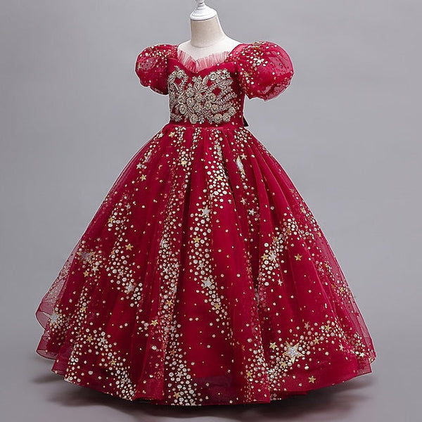 Party Short Star Flower Dot Dress Polka Girls' Kids FashionChic