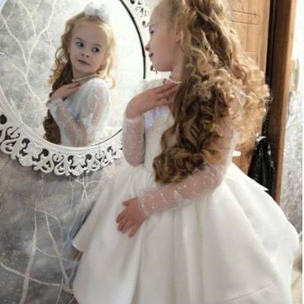 Girls' First Communion Girl Kids Dress Flower Party FashionChic