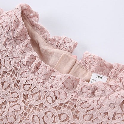 Girls' Party Solid Dress Color Short Sleeve Kids FashionChic