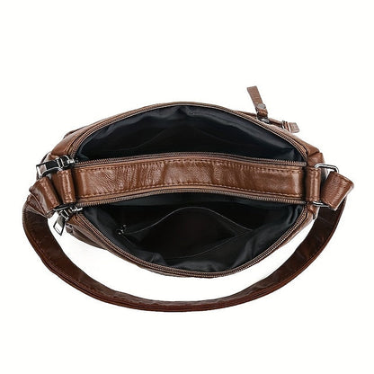Multiple Crossbody with Vintage Leather Women's Faux Bag FashionChic