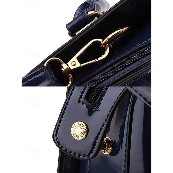 Faux - Croc Patent Women's Handbag Leather Burgundy FashionChic