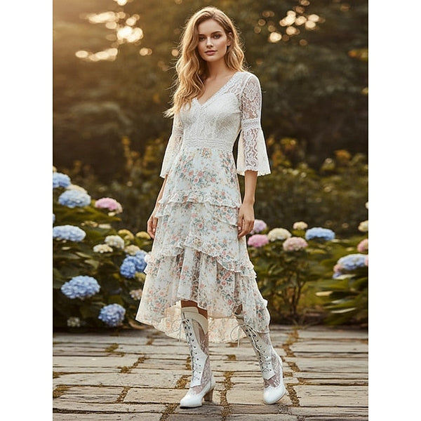 Lace Boots Women's Victorian-Style White Lace-Up with FashionChic