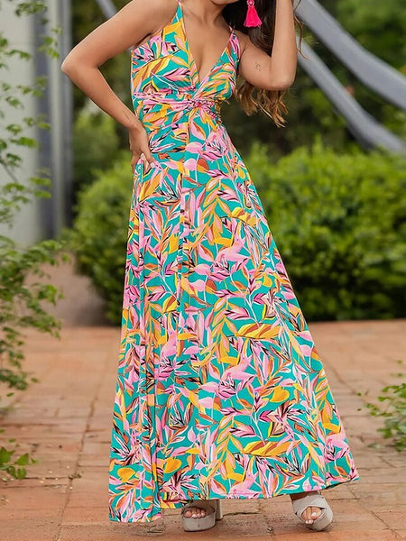 Women's Casual Dress Swing Dress Slip Dress Floral Leaf
