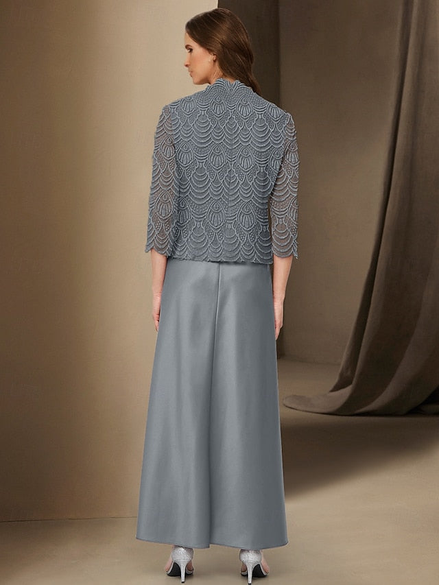 Simple Elegant Casual Mother Bride Piece 3 of Dress the A-Line FashionChic