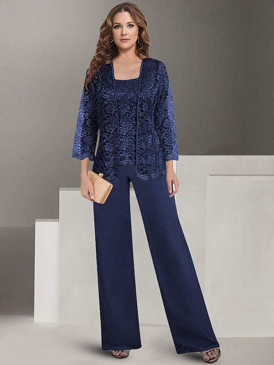 of the Mother Square Wedding Dress Elegant Pantsuit Guest Bride FashionChic