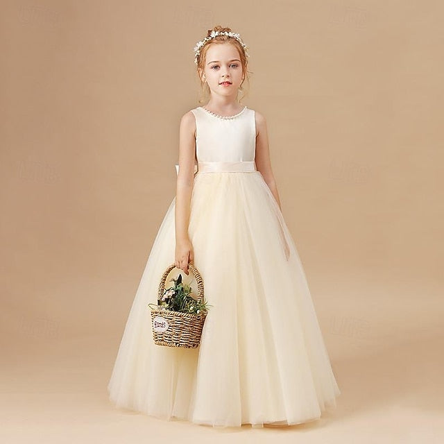 Girls' Girl Solid Kids Flower Dress Party Color FashionChic