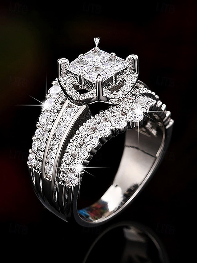 with Set Wedding Luxury Ring Zirconia Cubic FashionChic