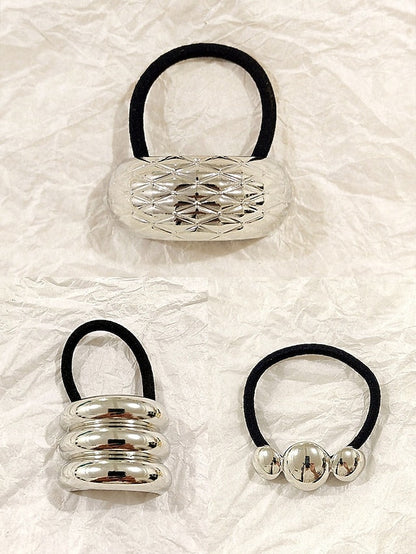 Gold Scrunchies Hair - Tone Elastic with Band Women's FashionChic