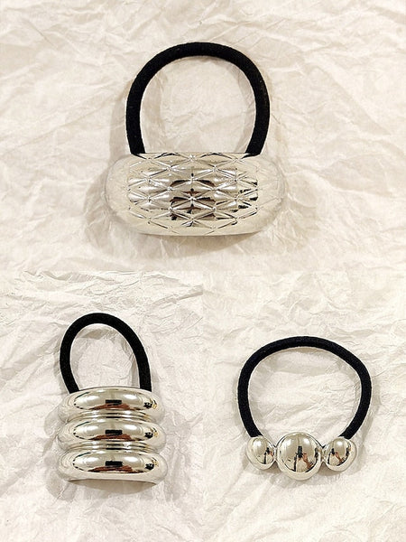 Gold Scrunchies Hair - Tone Elastic with Band Women's FashionChic