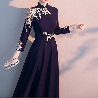 the Bride High Simple Neck Mother Dress A-Line of Floor Elegant FashionChic