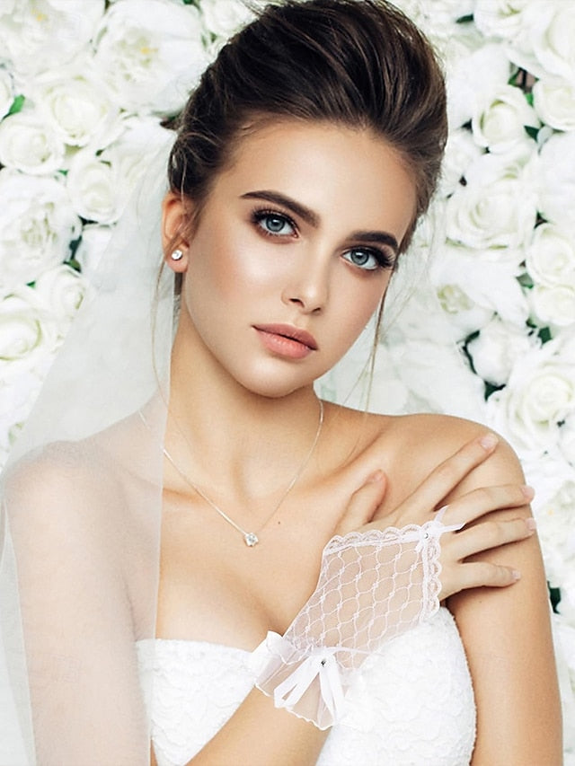 Fingerless Gloves – Lace Bridal Wedding Elegant White FashionChic