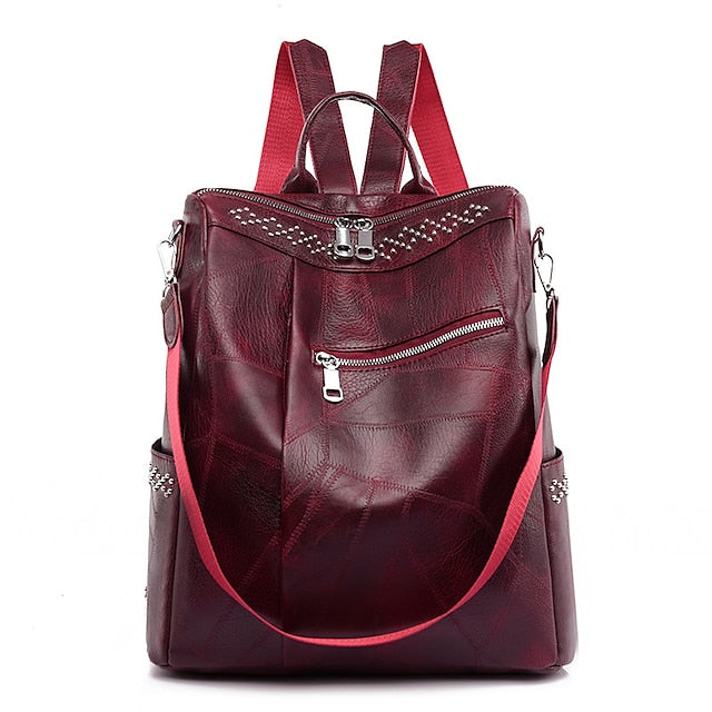 Large Backpack Women's - Leather Multi-Function Capacity FashionChic