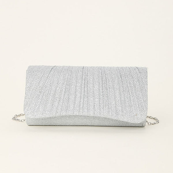 Women's – Evening Purse Clutch Elegant Glitter Silver FashionChic