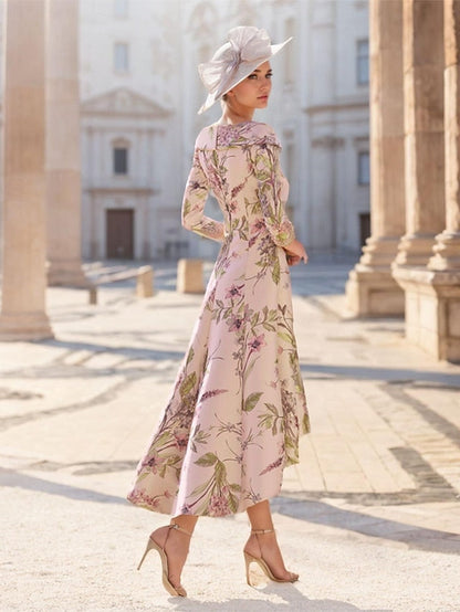 Dress Mother Wedding Elegant Bride Guest A-Line Vintage of V the FashionChic
