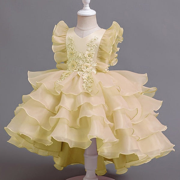 Dress Floral Asymmetrical Kids Girls' Party FashionChic