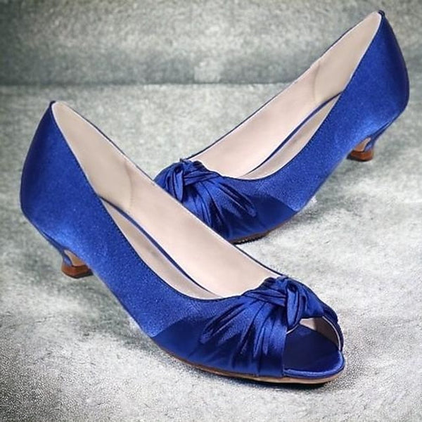 Kitten Satin Elegant Peep-Toe Heels Women's Pink - Blush FashionChic