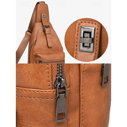 with Sling Faux Brown Bag Women's Leather Crossbody FashionChic