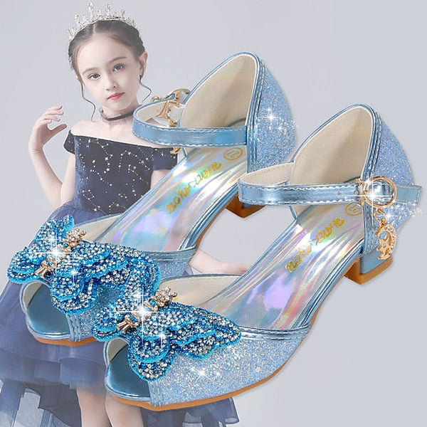 Bowknot – Glitter Sparkly Princess Silver Girls' Shoes FashionChic