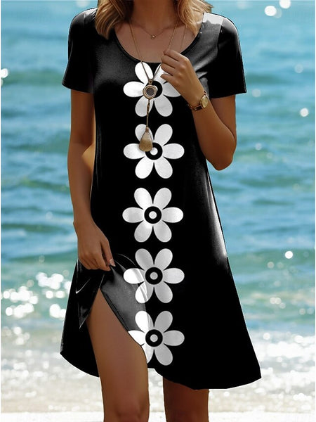 Women's Mini Dress A Line DressT Shirt Dress Tee Dress