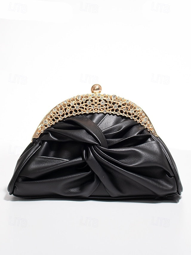 Evening – Rhinestone Women's Clutch Leather Bag Faux FashionChic