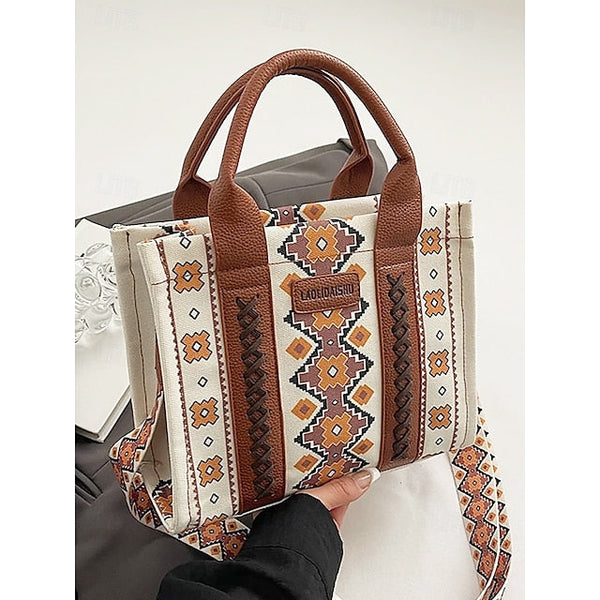 – Ethnic Bag Vintage-Inspired Women's Tote Print Boho FashionChic
