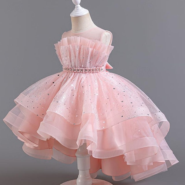 Sleeveless Dress Girls' Party Kids Girl Sequin Flower FashionChic