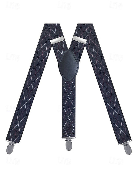 – Clip-On Pattern Men's Suspenders Classic Argyle FashionChic