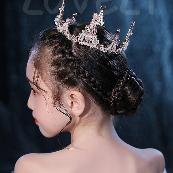 Long Kids Flower Girls' Color Solid Party Dress Girl FashionChic