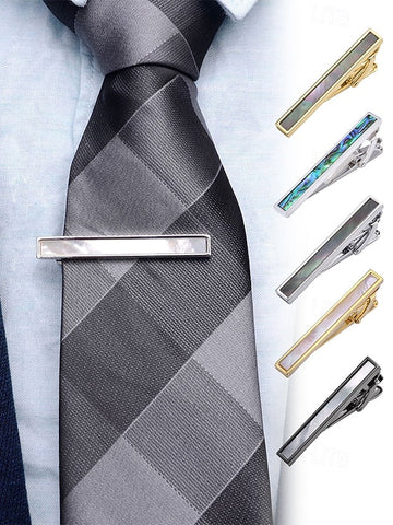 tie with and pearl brass inlaid mother clip of Men's FashionChic