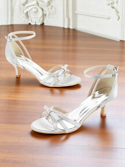 Women's Vintage Green Strappy 1950s Satin Kitten Heel FashionChic