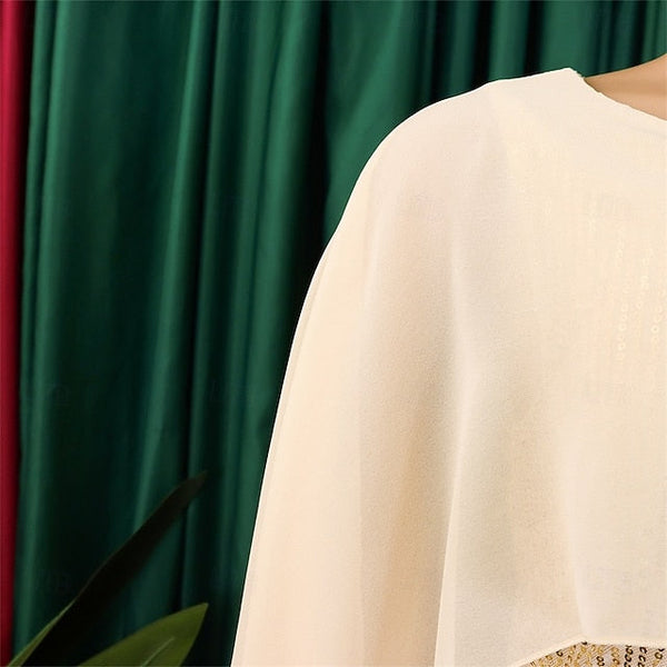 Length Mother Floor of Neck the Dress Elegant Crew Bride FashionChic