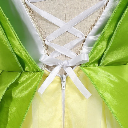 Flower Bell Princess Tinker Fairytale Theme Tiana Girl Dress FashionChic