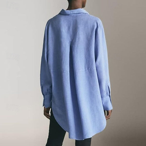 Women's Shirt Button Up 100% Cotton Plain Daily Stylish FashionChic