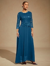Women's Maxi Dress Chiffon Dress Lace Sequins Embroidered FashionChic