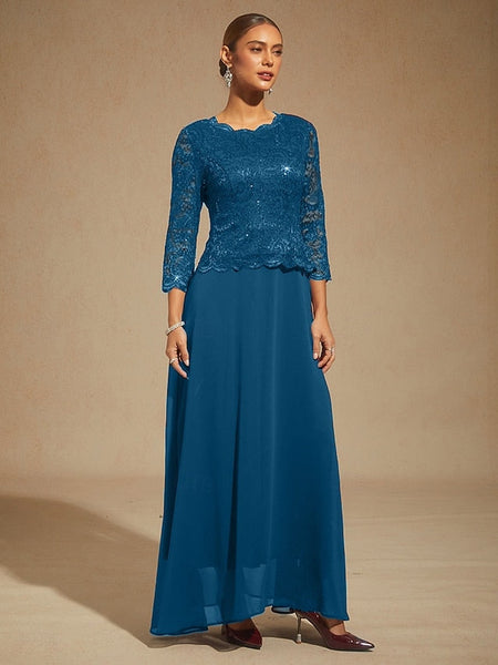 Women's Maxi Dress Chiffon Dress Lace Sequins Embroidered FashionChic