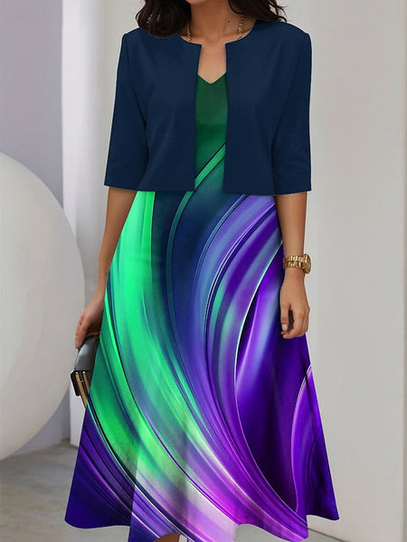 Women's Two Piece Dress Sets Midi Dress with Jacket Elegant FashionChic