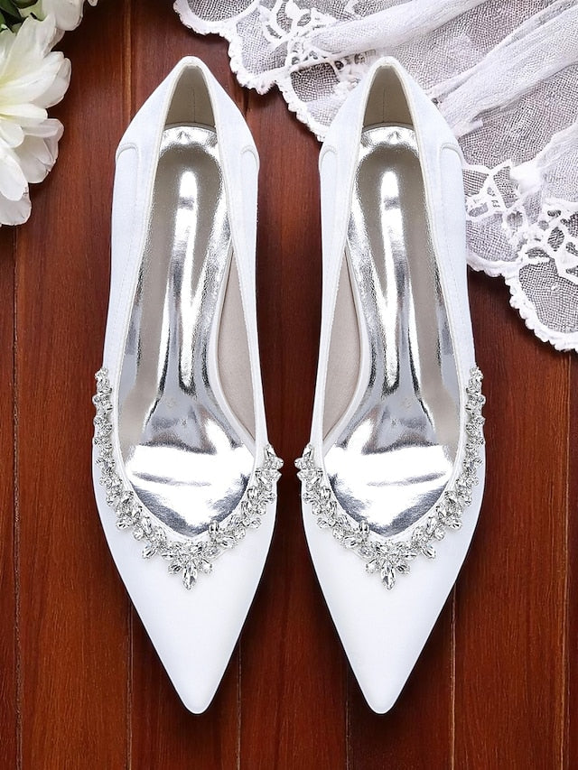 Satin Block Heel Wedding Pink Pumps Women's FashionChic