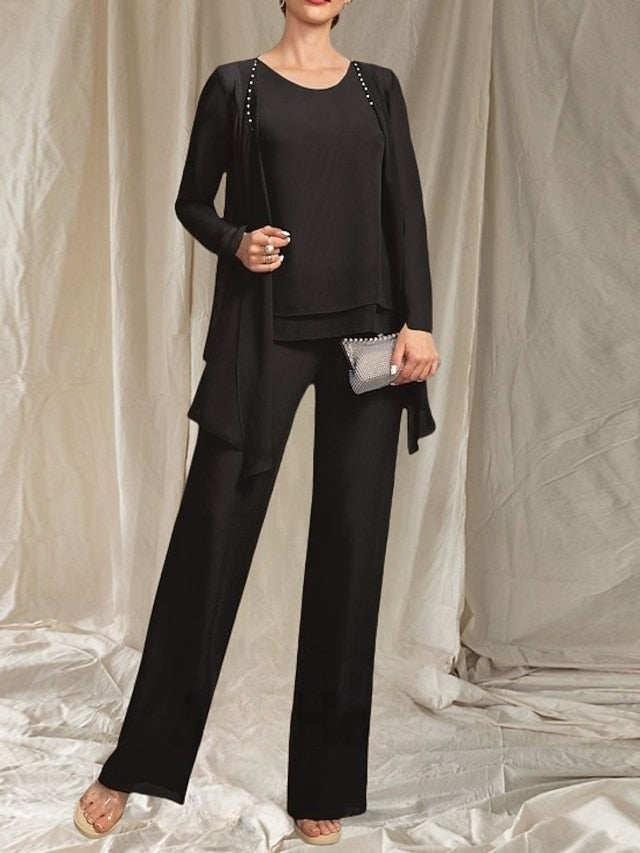 Mother Guest Pantsuit of Piece the Wedding Bride 3 Elegant Dress FashionChic