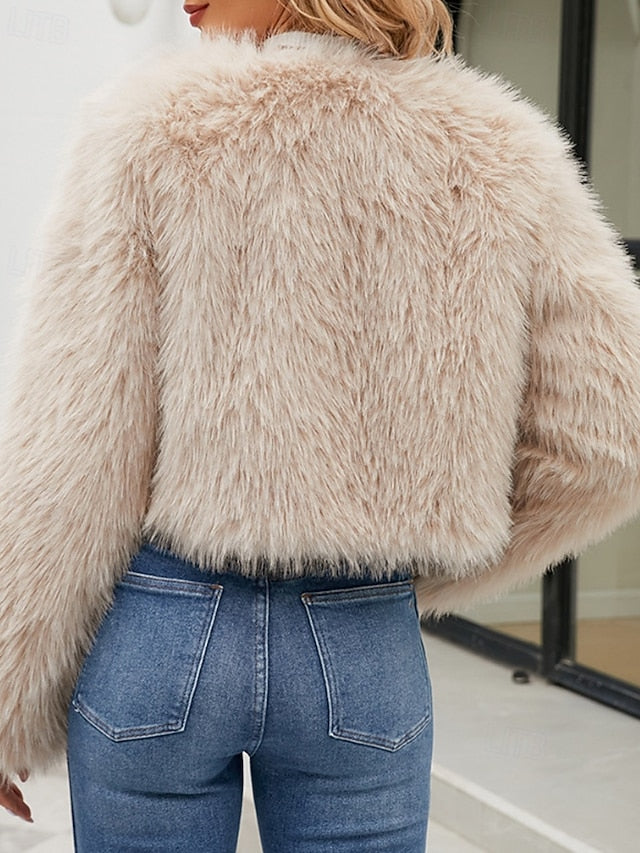 Women's Comfortable Coat Faux Winter Fur Furs Warm FashionChic