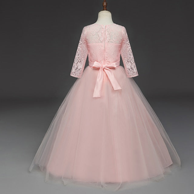 Dress Kids Flower Lace Years 3-13 Girl Princess Prom FashionChic