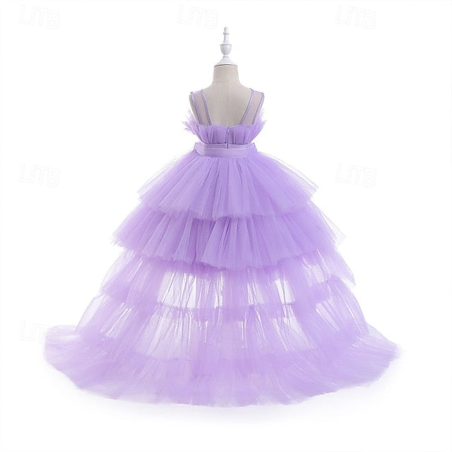Solid Party Performance Sleeveless Dress Girls' Kids Color FashionChic