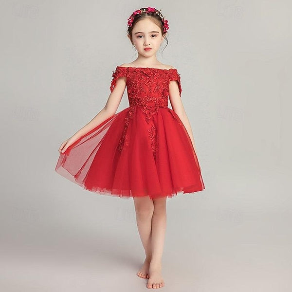 Sequin Toddler Flower 3/4 Dress Girl Girls' Party FashionChic