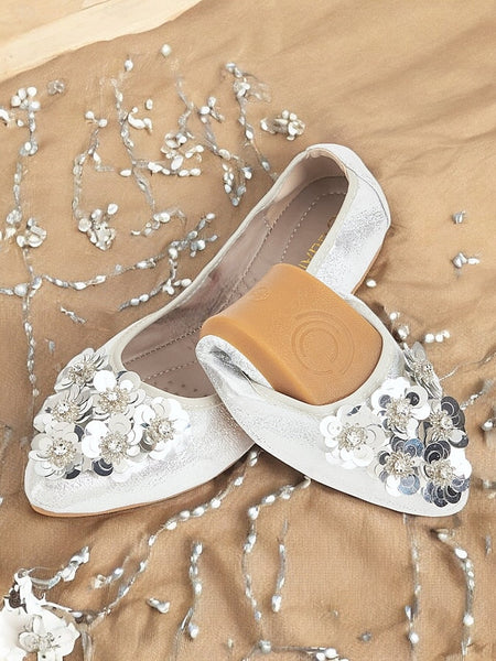 Women's – Floral Embellished Comfortable Foldable Flats FashionChic