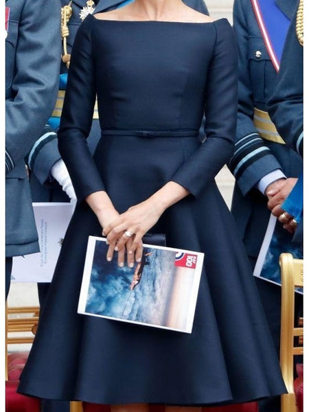 Jewel Mother Elegant Tea A-Line Dress Simple Neck the of Bride FashionChic