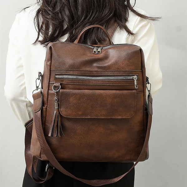 and Vintage Backpack Leather Tassel Purse with Women's Faux FashionChic